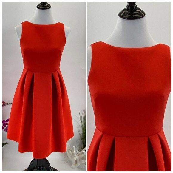 $139 1901 Brilliant Red Dress NWT Fit & Flare - Picture 1 of 5